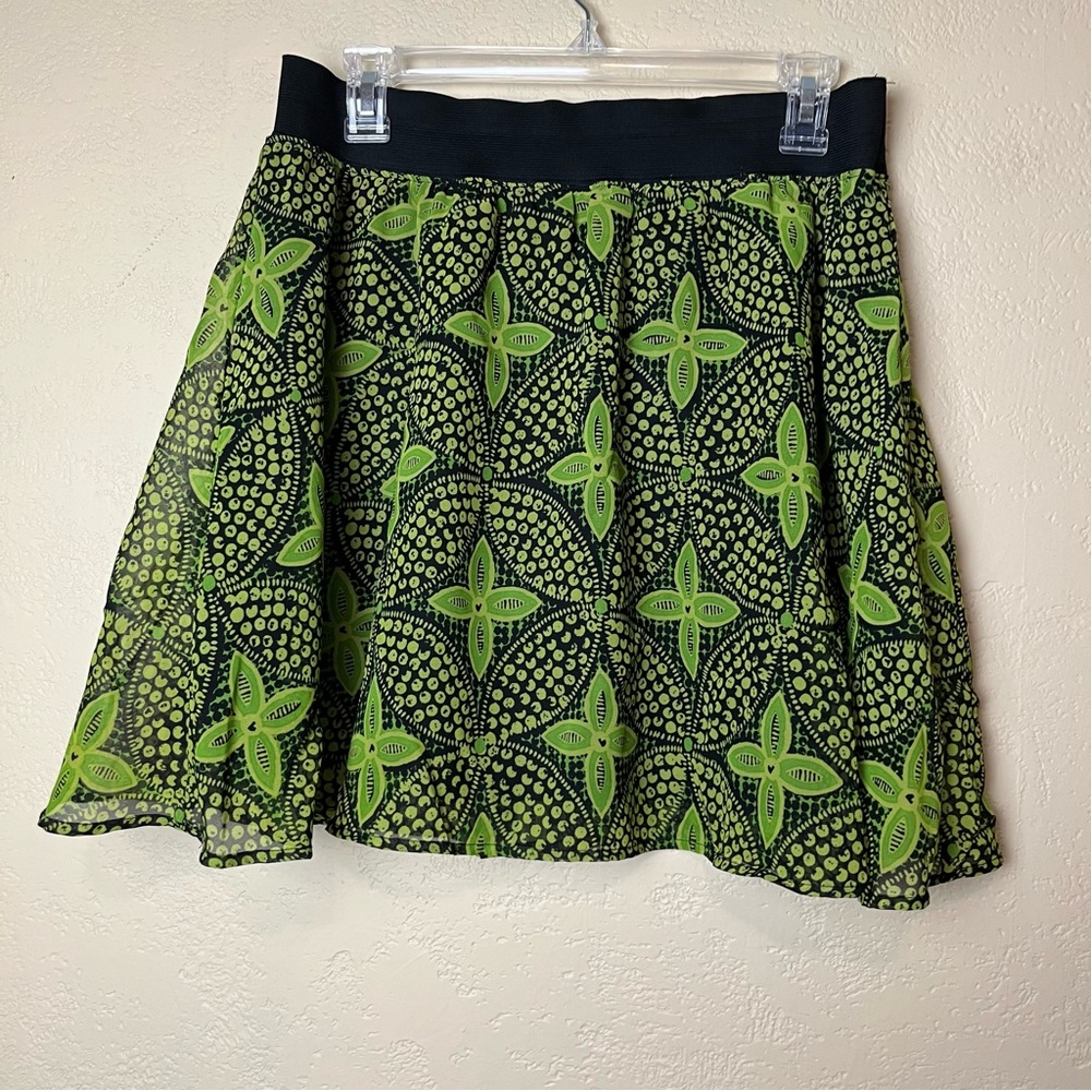 Mossimo women black green floral skirt size M - Picture 5 of 10